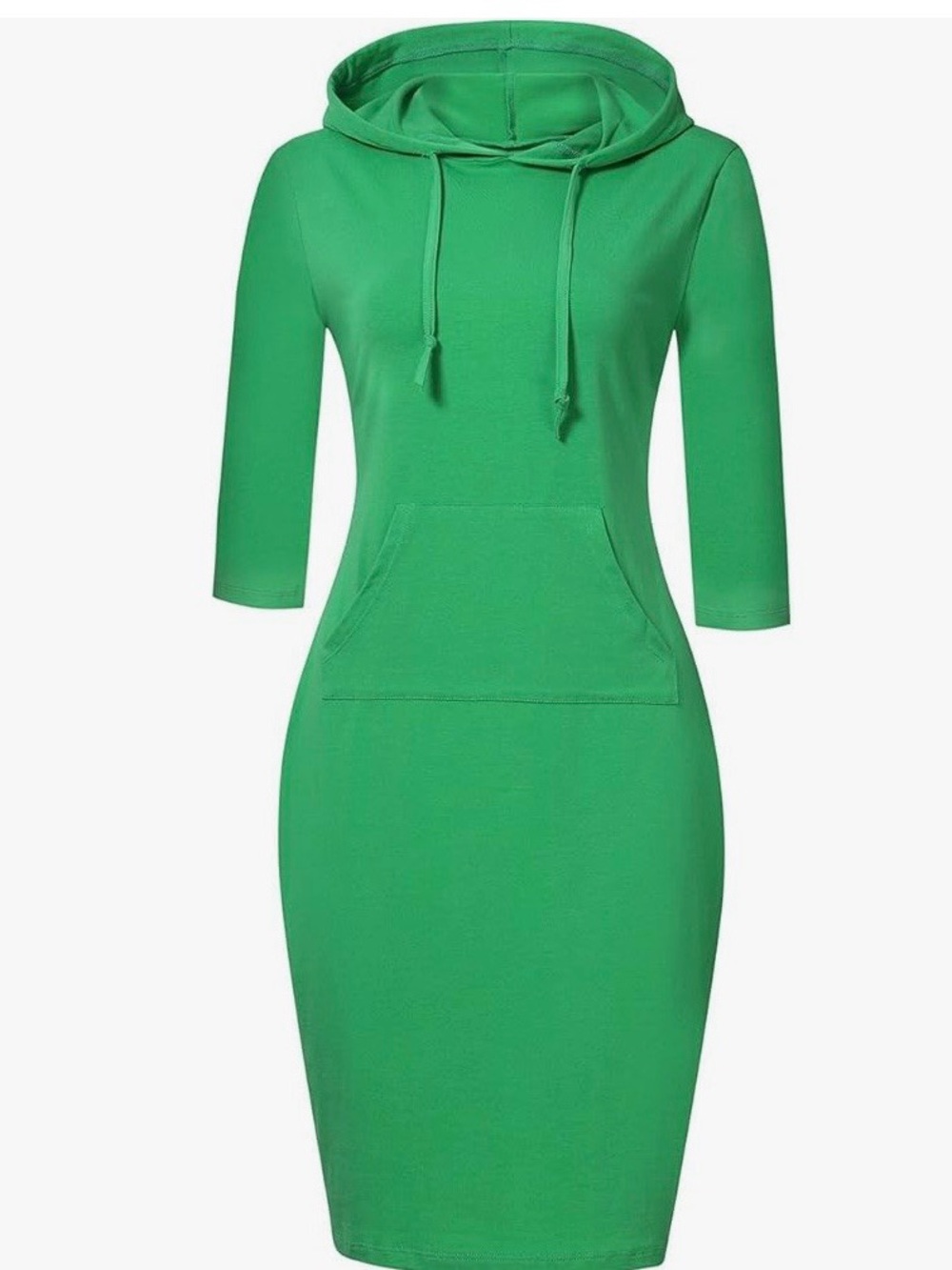 Missky Green Hoodie Dress with Front Pocket